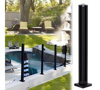 Poste de Barandilla de Entrada 80cm 110cm Poste De Barandilla De Vidrio para Piscina/Garaje, Acero Inoxidable Postes Cuadrados para Cercas con Kit De Tornillos De Montaje(Corner post,59in/150cm)