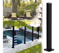 Poste de Barandilla de Entrada 80cm 110cm Poste De Barandilla De Vidrio para Piscina/Garaje, Acero Inoxidable Postes Cuadrados para Cercas con Kit De Tornillos De Montaje(Mid post,41.3in/105cm)