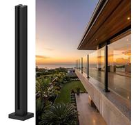 Poste de Barandilla de Entrada Sistema De Barandilla para Terraza con Postes De Balaustre - Altura 60 80 100 120 140 150cm, Color Negro Postes Cuadrados(Mid post,29.5in/75cm)