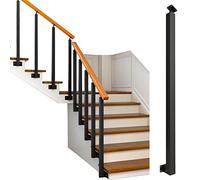 Poste de barandilla de escalera de metal negro resistente, balaustre ajustable para escalones de interior/exterior, disponible en paquetes de 1, 2, 5, 8, 10, 20, 25, 30 unidades, completo con