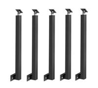 Poste De Barandilla De Escalera Interior Con Soportes Ajustables, Balaustres De Hierro Negro Para Escalera/Plataforma, Barras De Pasillo Para Construcción Comercial, Montaje Lateral De Columna De Esc