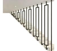 Poste de barandilla de escalera interior marco rectangular/balaustre de metal cuadrado tipo L husillo de soporte de seguridad montaje lateral para barandilla de sótano tipo loft(B,100cm)