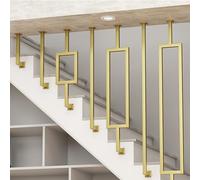 Poste de barandilla de Escalera Moderno: barandilla Lateral para Techo/escalón, balaustres Dorados para áticos, entradas de Casas, terrazas, Jardines, barandillas de transición.(Straight Pipe,125cm)