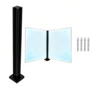 poste de barandilla de vidrio Black Outside Balcony Glass Railing Fence Pole, Indoor Hallway Stairs Glass Panel System, 304 Stainless Steel Glass Balustrade Kit for 10-12 mm Glass(Corner,H 65CM)