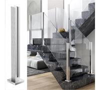 Poste De Barandilla De Vidrio Con Ranuras Para Espigas, Sistema De Postes De Barandilla De Vidrio De Acero Inoxidable, Para Paneles De Vidrio, Plástico Y Madera De 10/12mm(Mid Post,65cm/25.5 in)