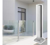 Poste de barandilla de vidrio de acero inoxidable 304, balaustre de 65 cm de alto con goma para escaleras, soporte de barandilla de vidrio duradero para hogares modernos