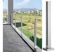 Poste de barandilla de vidrio de acero inoxidable 304 - moderno de barandilla de terraza for interiores y exteriores(Deep Coffee,Height 95cm)