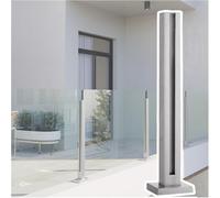 Poste de barandilla de vidrio de acero inoxidable de 120 cm, poste de extremo plateado para vidrio de 10-12 mm, balaustre de escalera, perfecto para uso en interiores y exteriores, diseño duradero y