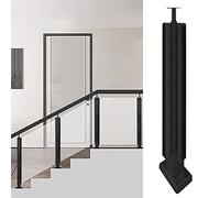 Poste de barandilla de vidrio de acero inoxidable negro for uso en interiores y exteriores - de barandilla de acero inoxidable 304 for escaleras(Black Corner Post,95cm)