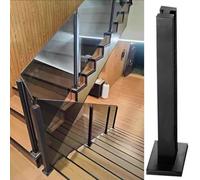 Poste de barandilla de vidrio de acero inoxidable, sistema de barandilla cuadrada resistente para escaleras interiores, pasillos, balcón y terraza, soporte de abrazadera de vidrio duradero para jardín