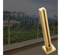 Poste De Barandilla De Vidrio For Escaleras, Columna De Barandilla Vítrea Sin Perforación En Plata, Negro Y Dorado For Cercas Interiores Y Exteriores, Soporte De(Gold -End,H85Cm)
