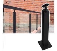 Poste de barandilla de Vidrio, Kit Moderno de Poste de barandilla de Vidrio para barandilla de Escalera Interior - Postes Negros de Extremo, Medio y Esquina, 65 cm Gris Poco Profundo, versió