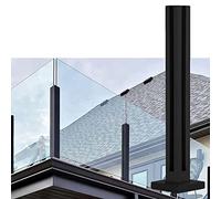 Poste de barandilla de vidrio negro, balaustre delgado para valla de piscina al aire libre con base cuadrada, sistema de columna de riel de puente fácil de instalar, clip de vidrio duradero para