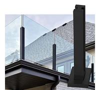 Poste de barandilla de vidrio negro para valla de piscina, balaustre delgado con base cuadrada, fácil instalación, sistema de columna de riel de puente, clips de vidrio duraderos para exteriores