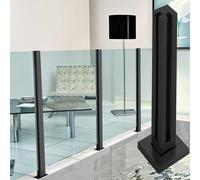 Poste de barandilla de vidrio negro, sistema de balaustre cuadrado de acero inoxidable para cubiertas, escaleras, escalones, hogar y jardín, barrera de seguridad moderna para espacios al aire libre