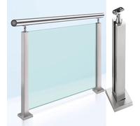 Poste De Barandilla De Vidrio para Escalera Poste De Barandilla De Escalera De Acero Inoxidable 304 para Vidrio Templado De 9,5 A 13,5 Mm De Espesor(Middle Post,85cm/33.5")