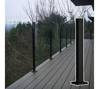 Poste de barandilla de vidrio para exteriores, columna cuadrada para instalación de hormigón o madera, barandilla de seguridad de 110 cm de altura, para terrazas y patios, duradera y elegante
