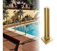 Poste de barandilla de vidrio para valla de piscina, sistema de balaustrada de acero inoxidable a prueba de óxido, columna cuadrada de 70 cm para escaleras, elegante acabado gris