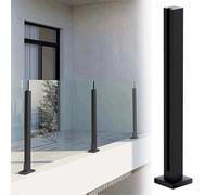 Poste de barandilla de vidrio sin taladro, base de espiga de acero inoxidable 304 con ranuras, fácil instalación para escaleras, balcón, piscina, valla, uso interior y exterior (90 cm, poste de