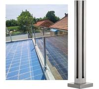 Poste de barandilla de vidrio, soporte de terraza de metal, balaustrada de escalera al aire libre, columna de barandilla de vidrio duradera, elegante balaustrada de vidrio para terrazas y jardines