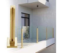 Poste de Barandilla Oro Barandilla de Vidrio Post Baluster U Channel, Sistema de Barandilla de Vidrio de Acero Inoxidable 304, Brushed Guardrail Hardware Columna para Deck Balcón Escaleras (Color : G