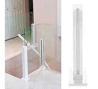 Poste de Barandilla Poste de Cristal de La Barandilla del Metal Blanco, Abrazadera de Columna de Barandilla de Vidrio para Pasamanos de Escalera, Balcón Patio Cubierta Esgrima Barandilla de Vidrio (C