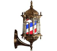 poste de barbero al aire libre LED 49 cm / 19 pulgadas Poste de peluquero Luz LED Estilo vintage al aire libre, Tiras giratorias iluminantes rojas, blancas y azules, Salón de peluquería a prueba de ll