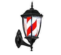 Poste de barbero LED para interiores y exteriores, resistente al agua, giratorio, peluquería, peluquería, letrero abierto, estilo clásico, tiras rojas y blancas, montaje en pared, ahorro de energía (