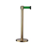 Poste de barrera de cola de tráfico de acero inoxidable de 3 metros, barrera de control de multitudes, 2 piezas por par Para la entrada del hotel(Green)
