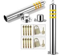 Poste de barrera de estacionamiento de acero inoxidable, paquete de 2, bolardos de estacionamiento, interceptor de bloqueo desmontable, poste de seguridad para carril de estacionamiento para esta