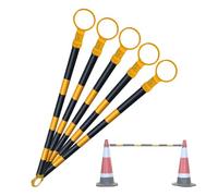 Poste de barricada de seguridad retráctil, 1 2 5 6 8 12 paquetes barrera cono tráfico reflectante telescópica, multicolor de 4 a 6,6 pies for mayor visibilidad(Yellow1 and Black1,5pcs)
