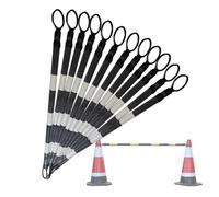 Poste de barricada de seguridad retráctil, 1 2 5 6 8 12 paquetes barrera cono tráfico reflectante telescópica, multicolor de 4 a 6,6 pies for mayor visibilidad(Black and White,12pcs)