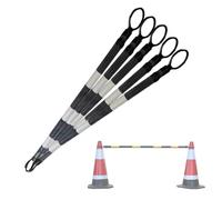 Poste de barricada de seguridad retráctil, 1 2 5 6 8 12 paquetes barrera cono tráfico reflectante telescópica, multicolor de 4 a 6,6 pies for mayor visibilidad(Black and White,5pcs)