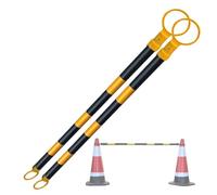 Poste de barricada de seguridad retráctil, 1 2 5 6 8 12 paquetes barrera cono tráfico reflectante telescópica, multicolor de 4 a 6,6 pies for mayor visibilidad(Yellow1 and Black1,2pcs)