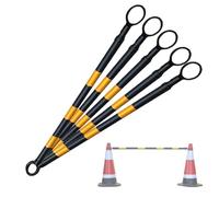 Poste de barricada de seguridad retráctil, 1 2 5 6 8 12 paquetes barrera cono tráfico reflectante telescópica, multicolor de 4 a 6,6 pies for mayor visibilidad(Yellow and Black,5pcs)