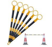 Poste de barricada de seguridad retráctil, 1 2 5 6 8 12 paquetes barrera cono tráfico reflectante telescópica, multicolor de 4 a 6,6 pies for mayor visibilidad(Yellow1 and Black1,6pcs)