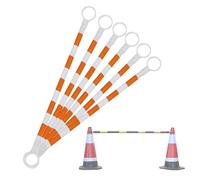 Poste de barricada de seguridad retráctil, 1 2 5 6 8 12 paquetes barrera cono tráfico reflectante telescópica, multicolor de 4 a 6,6 pies for mayor visibilidad(Orange and White,6pcs)