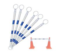 Poste de barricada de seguridad retráctil, 1 2 5 6 8 12 paquetes barrera cono tráfico reflectante telescópica, multicolor de 4 a 6,6 pies for mayor visibilidad(Blue and White,6pcs)