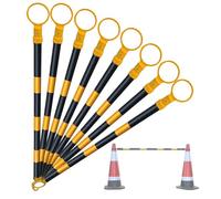 Poste de barricada de seguridad retráctil, 1 2 5 6 8 12 paquetes barrera cono tráfico reflectante telescópica, multicolor de 4 a 6,6 pies for mayor visibilidad(Yellow1 and Black1,8pcs)