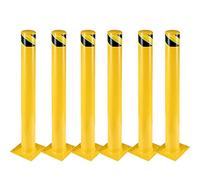 Poste de Bolardo, 107 cm Barrera Parking para Aparcamiento, Pilona Amarilla Cepos Parking para Planificación vial (Φ11.4cm, 6pcs)