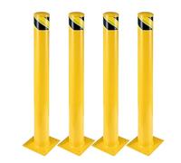 Poste de Bolardo, 91 cm Barrera Parking para Aparcamiento, Pilona Amarilla Cepos Parking para Planificación vial (Φ8.9cm, 4pcs)