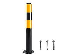 Poste de bolardo de metal resistente, poste de señal de seguridad de acero para control de tráfico, ideal para entradas y zonas públicas (paquete de 6, 76 x 600 x 1,5 mm)