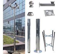 Poste de cámara de seguridad CCTV de acero inoxidable con junta universal, poste de vigilancia desmontable para una visión amplia al aire libre, 6 m