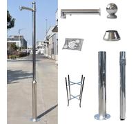 Poste de cámara de seguridad para exteriores, mástil de montaje de metal para todo tipo de clima con brazo cruzado para una vigilancia de visión amplia, incluye soporte para una fácil instalación