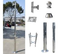Poste de cámara de seguridad para exteriores, mástil de montaje de metal para todo tipo de clima con brazo cruzado para una vigilancia de visión amplia, incluye soporte para una fácil instalación
