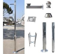 Poste de cámara de seguridad para exteriores, mástil de montaje de metal para todo tipo de clima con brazo cruzado para una vigilancia de visión amplia, incluye soporte para una fácil instalación