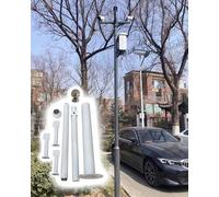 Poste de Cámara de Seguridad Soporte vertical segmentado para cámara de seguridad, resistente a la intemperie, para exteriores, columna de vigilancia - Poste de farola solar de acero(H 157.5 inch/4 m)