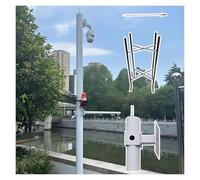 Poste de cámara de vigilancia de acero galvanizado con base de tierra y barra de rayos, altura ajustable para un mayor monitoreo de seguridad