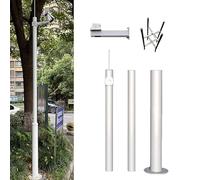 Poste de cámara de vigilancia, soporte ajustable para cámara exterior de 10 pies con estaca de tierra y soporte de panel solar, duradero y fácil de instalar