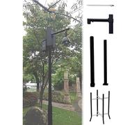 Poste de cámara solar ajustable con soporte de montaje y protección contra rayos para montaje en tierra de vigilancia de seguridad al aire libre